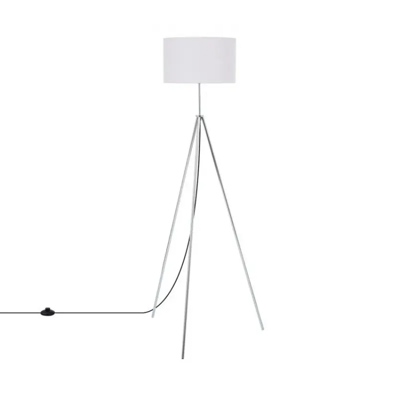 lampadaire sur pied 150cm aluminium abat-jour blanc culot e27