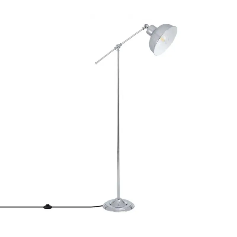 lampadaire 147cm chrome culot e27 pied aluminium vintage