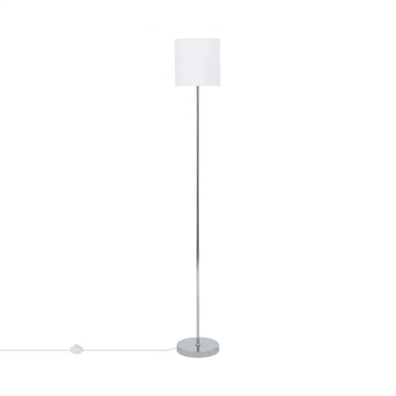 Lampadaire sur pied aluminium abat-jour blanc culot e27