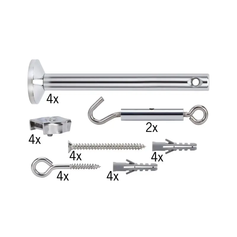 Système Câble Light&Easy Kit de traction 4 renvois d´angle 165mm Chrome Métal