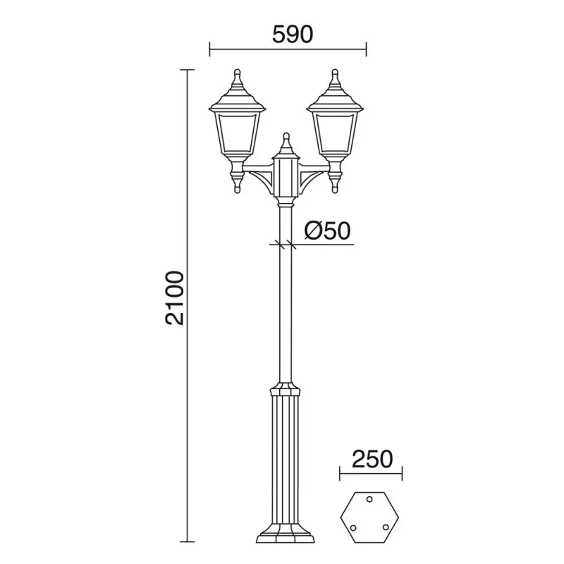 Colonne CLIC-CLAC 4 E27 IP44 2cab noir