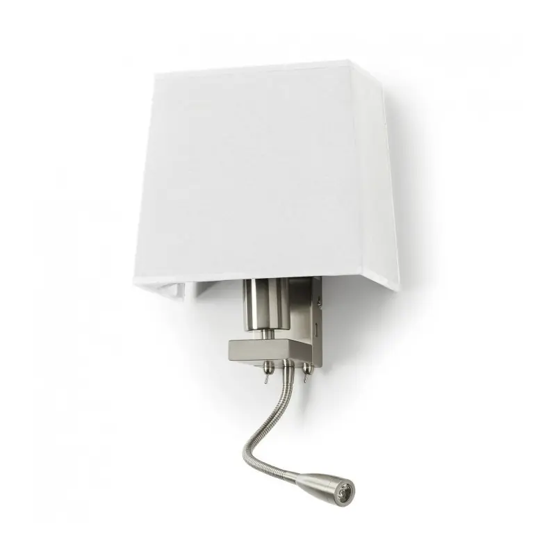 Applique liseuse FIRENZE E27 23W+LED 3W 2int. Nickel Sat