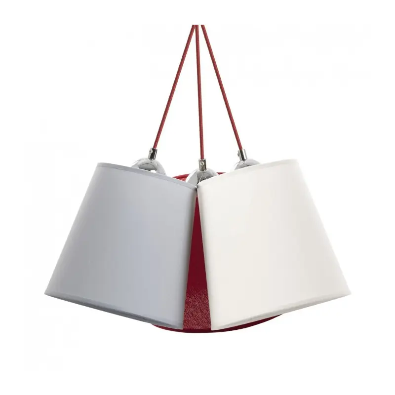 Suspension A TU ESTILO IP20 3xE27 chrome+rouge