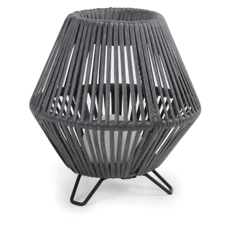 Luminaire sol NELL E27 LED Ø56cm H.53cm Ratán Grafito