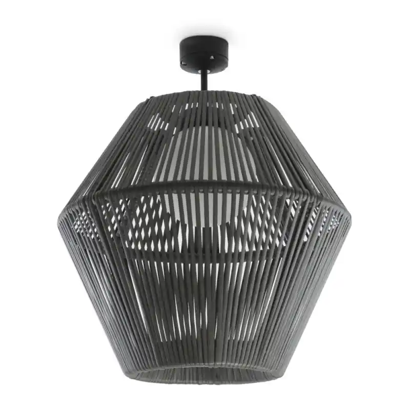 Pendant IP55 E27 LED Ø56cm- separ. H.15cm Ratán Grafito