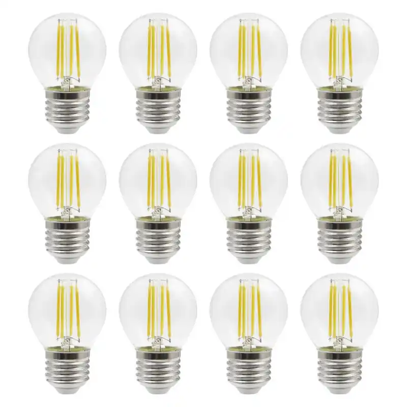 Kit 12 lampes LED FILAMENT E27 4W 470lm 3000K