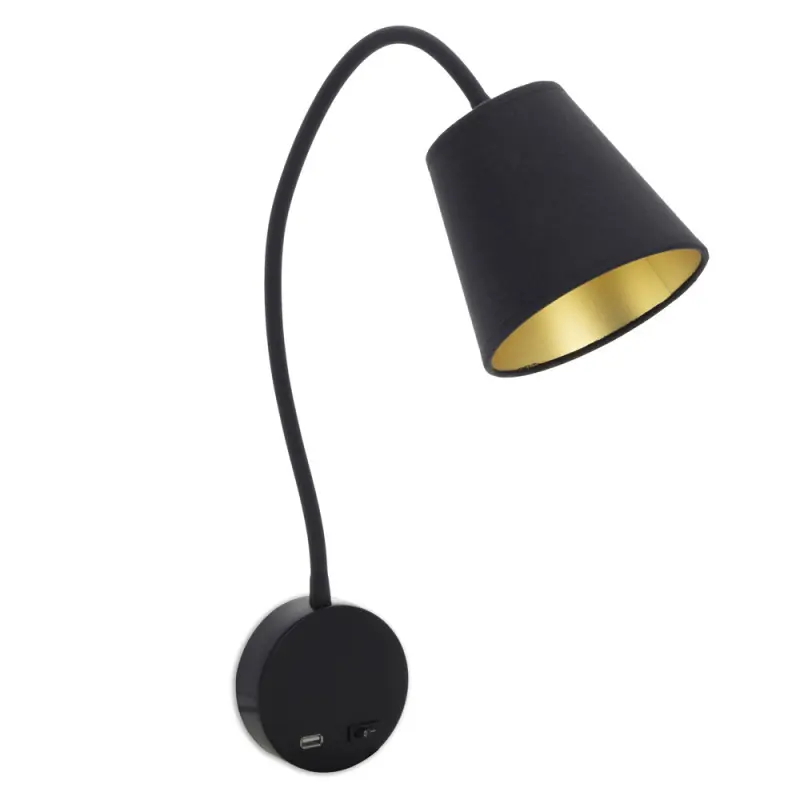 Appliquer de MONTECARLO IP20 E27 (Ø45) máx. 60W Cotton Noir