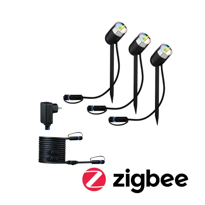 Outdoor Plug & Shine color Spot Pike Kit RGBW 4W 24 V 40° Anthracite ZigBee