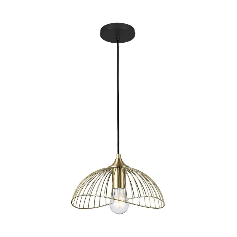 Suspension luminaire suspendu cage doré culot e27