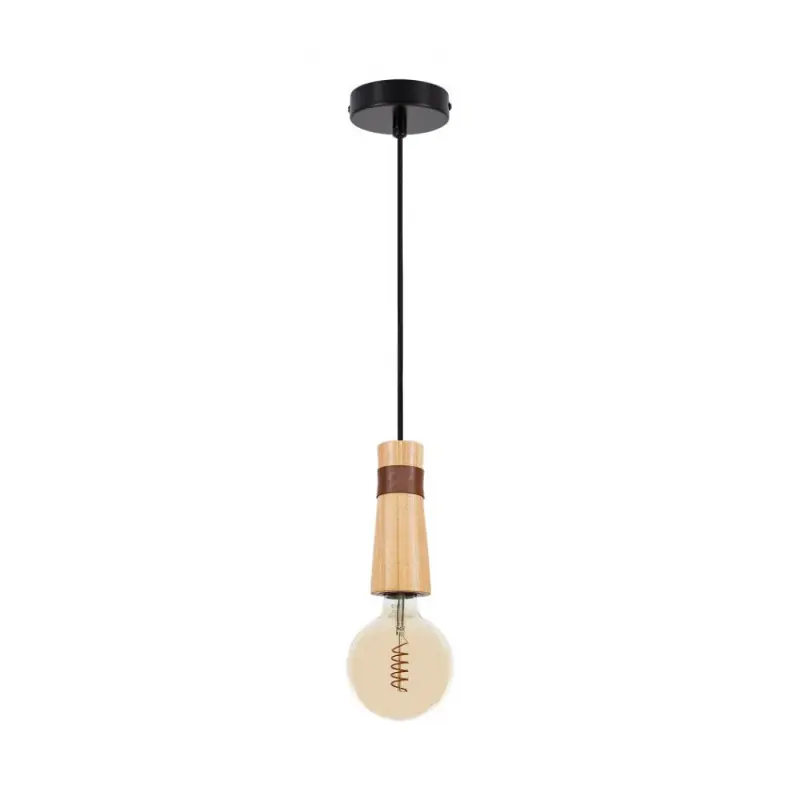 Suspension douille bois suspendu culot e27