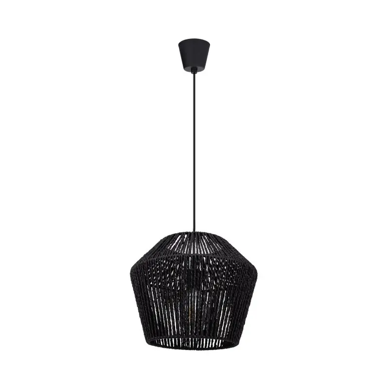 Suspension luminaire suspendu corde tressé noir culot e27