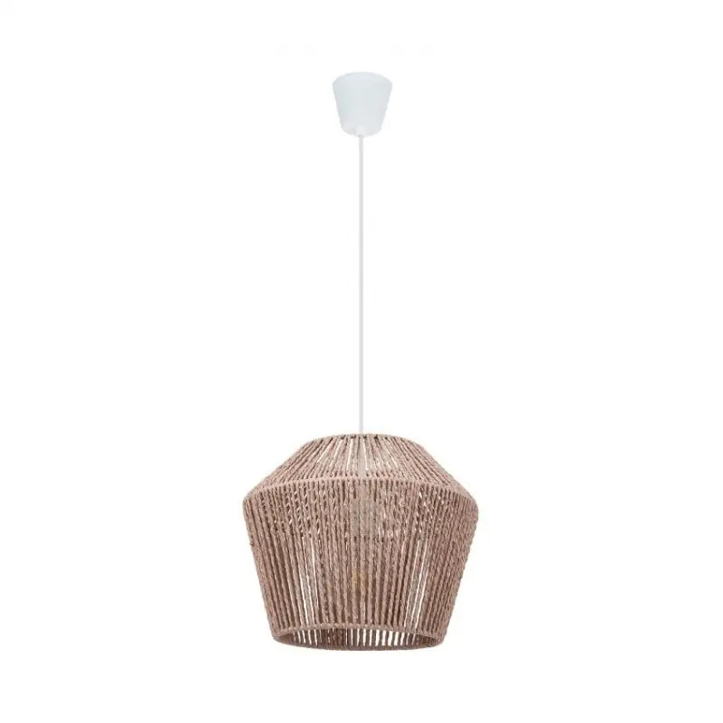 Suspension luminaire suspendu corde tressé marron culot e27