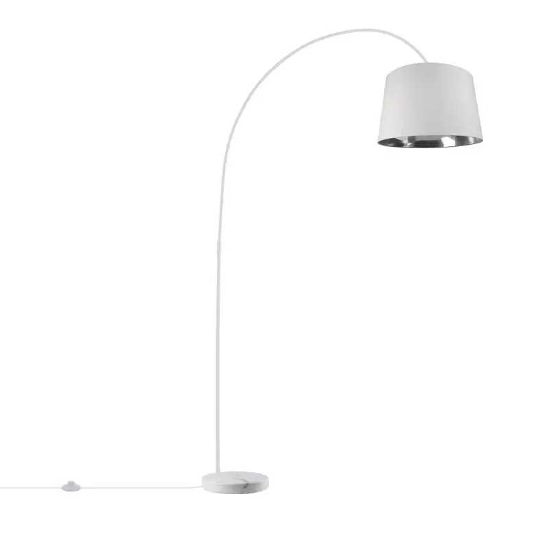 Lampadaire interieur luminaire blanc culot e27 type arc