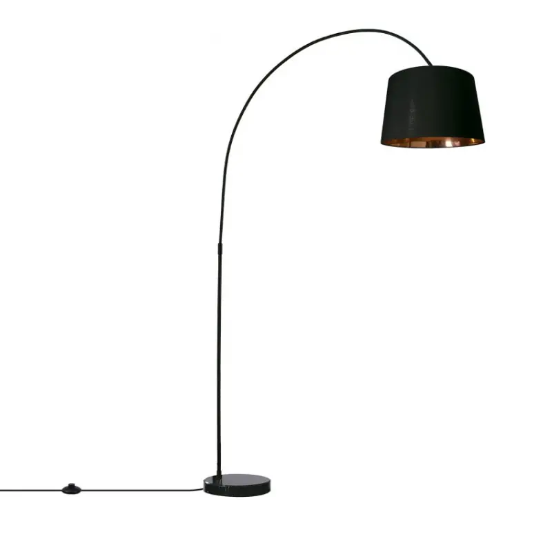 Lampadaire interieur luminaire noir culot e27 type arc