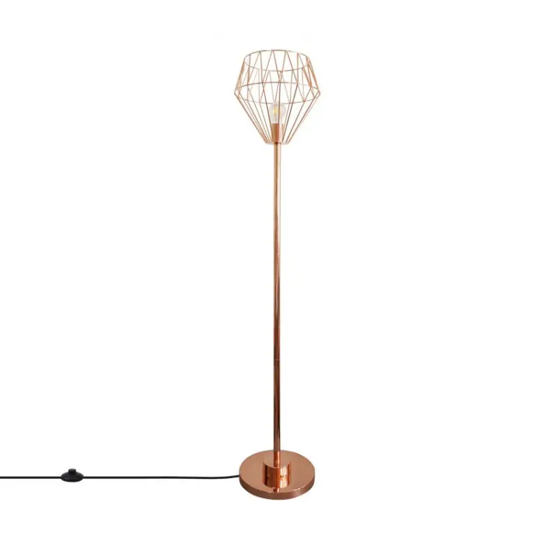 Lampadaire lampe sur pied aluminium couleur cuivre culot e27