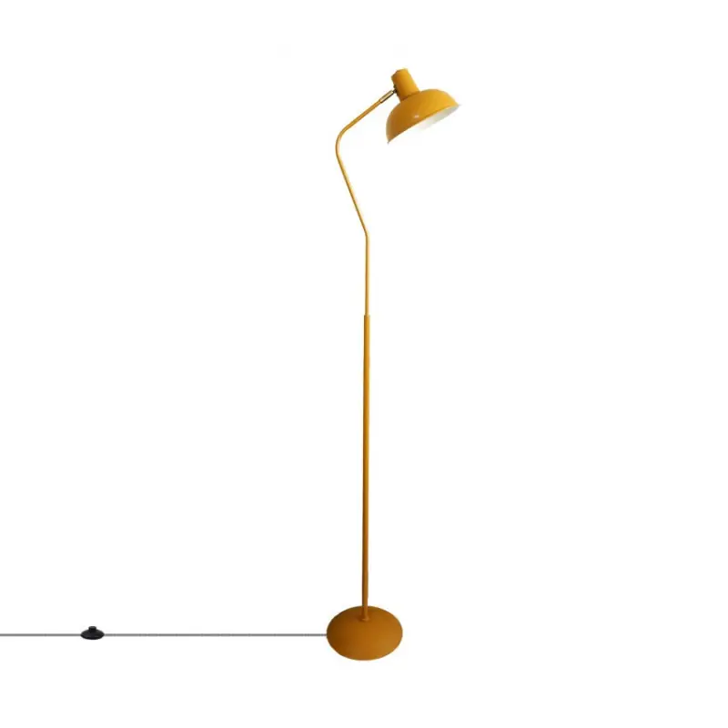 Lampadaire lampe sur pied aluminium jaune culot e27 style retro