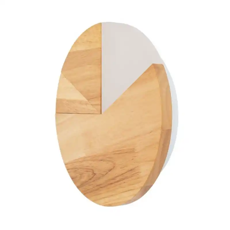 Applique murale 18w led rond bois 1450 lumens