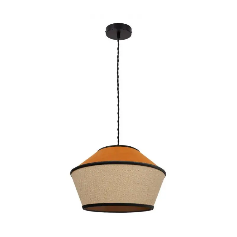 Suspension luminaire suspendu culot e27 abat jour orange