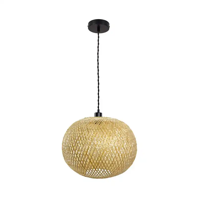 Suspension luminaire suspendu culot e27 abat-jour tressé