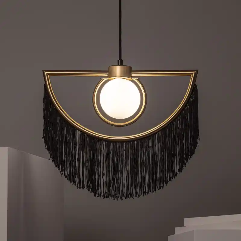 Suspension luminaire suspendu doré culot e27 hanse rose ou noir