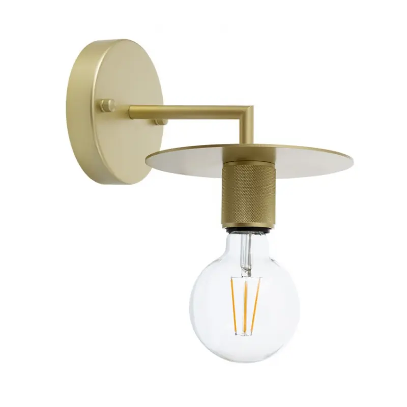 Applique murale luminaire acier doré culot e27