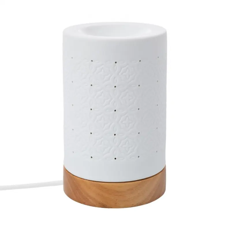 Lampe de table céramique blanche culot e14