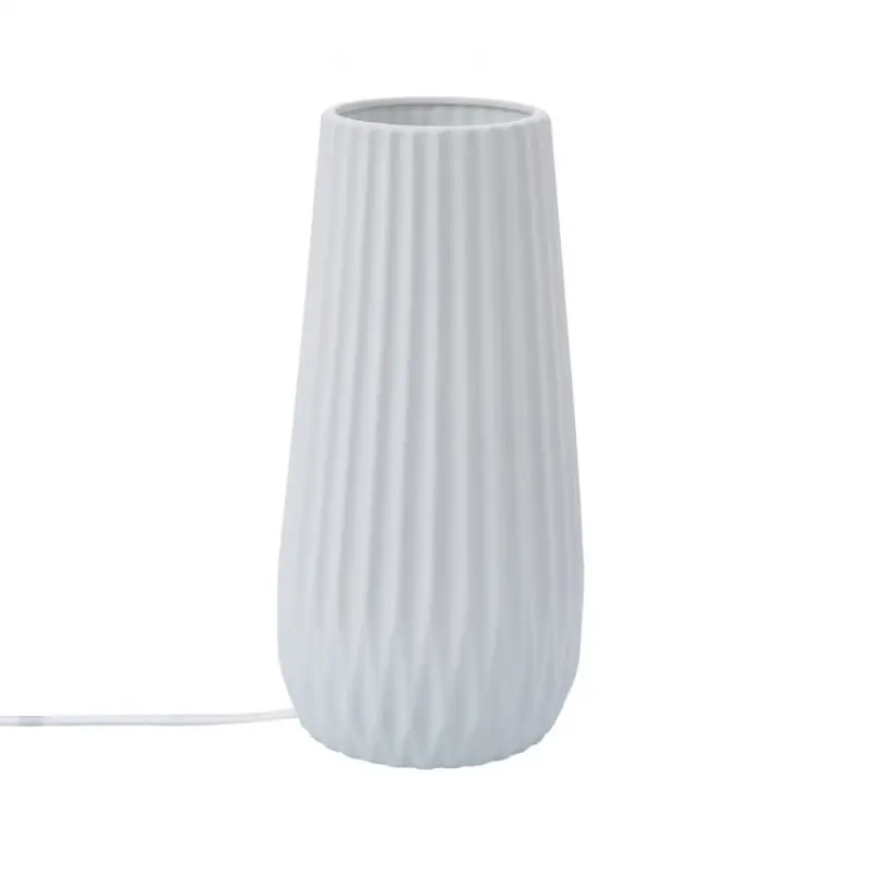 Lampe de table céramique blanche culot e14
