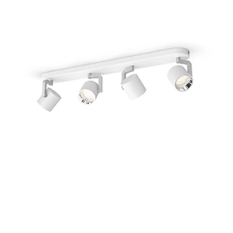 Applique plafonnier Philips 18w led quatre têtes blanc orientable saillie