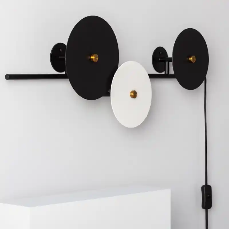 Applique murale noire et blanche 3 douilles e27
