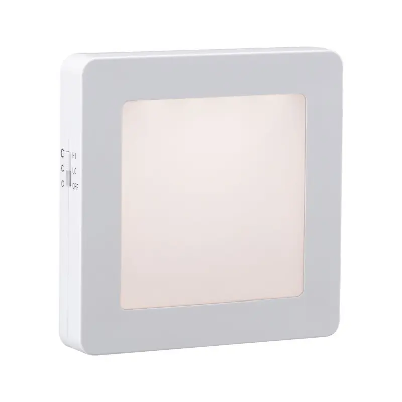 Prise veilleuse AS Esby carré Blanc 3lm 3000K Sensor