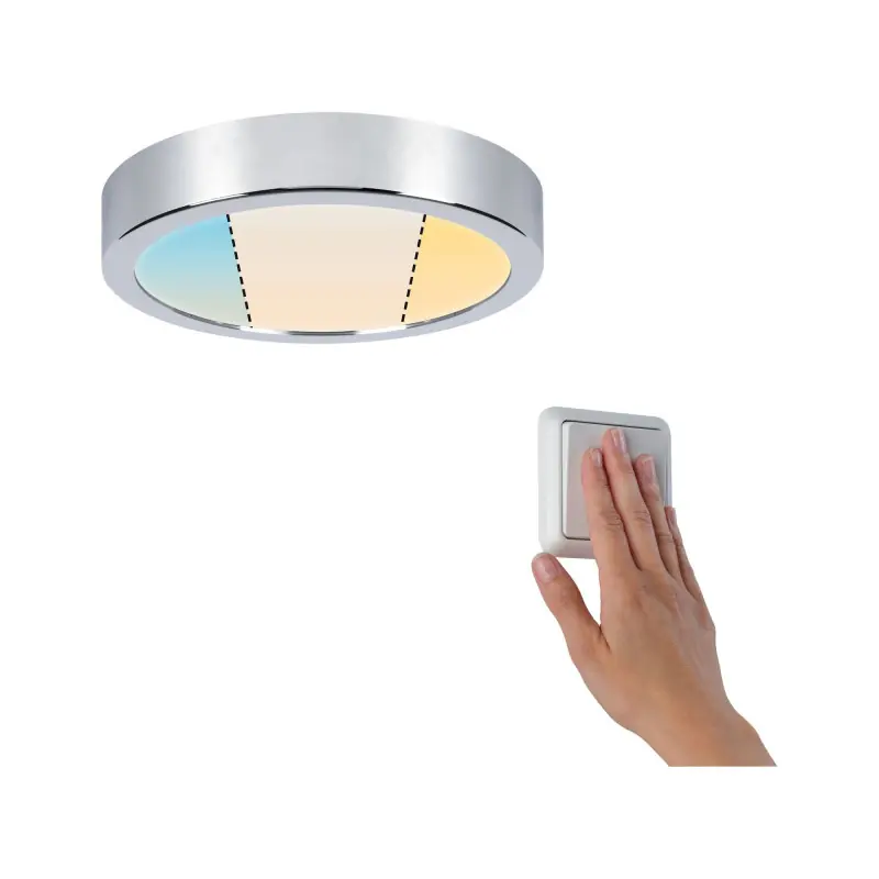 WallCeiling FR Aviar IP44 LED _W TunW 220mm Chrome 230V plastique