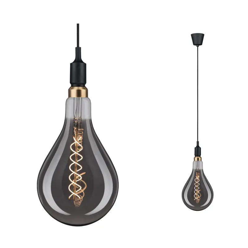 Lum en susp Neordic Ketil max1x20W E27 Noir 230V silicone/plastique