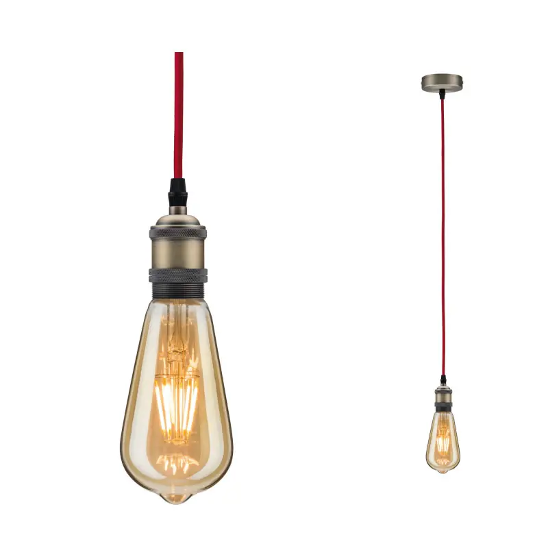 Lum en susp Neordic Eldar max1x20W E27 Rouge/Bruni 230V Métal
