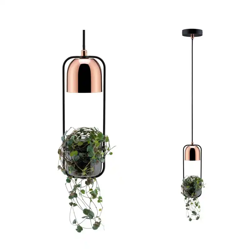 Suspension Neordic Fanja max 1x20W GU10 Noir/cuivre 230V métal