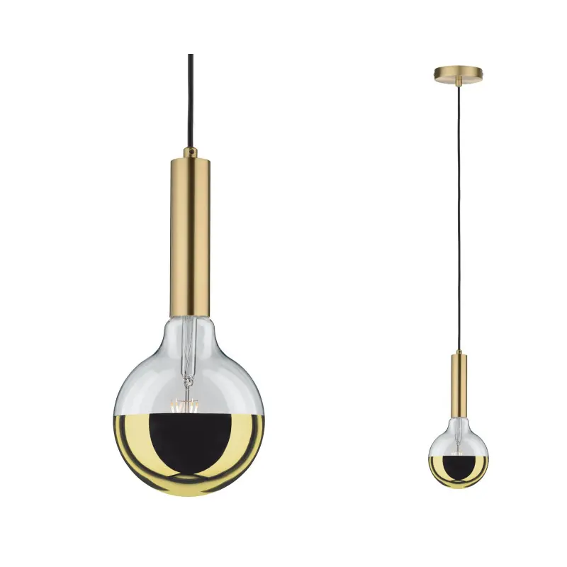 Suspension Neordic Kine max1x20W E27 Laiton brossé 230V, métal