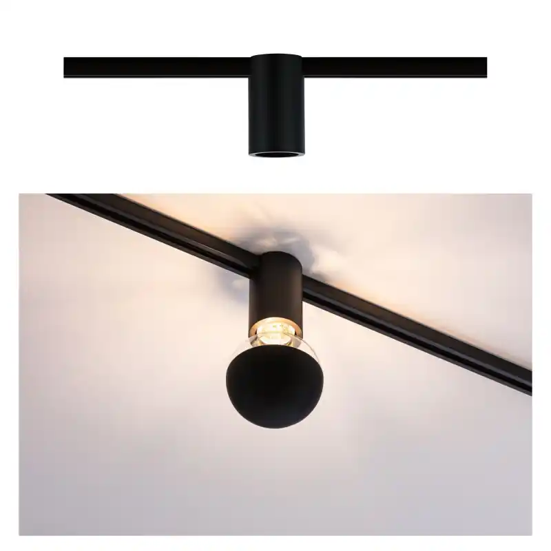 URail Ceiling Socket max1x20W E27 Noir 230V Métal