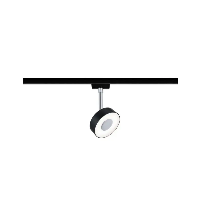 Spot URail Circle 1x5W Noir mat/ Chrome 230 V métal/plastique 4000K dim