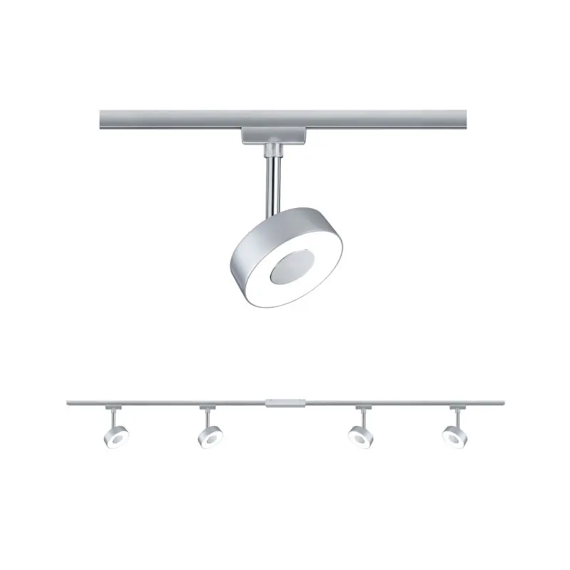 Kit URail Circle 4x5W Chrome mat/Chrome 230 V, métal/plastique