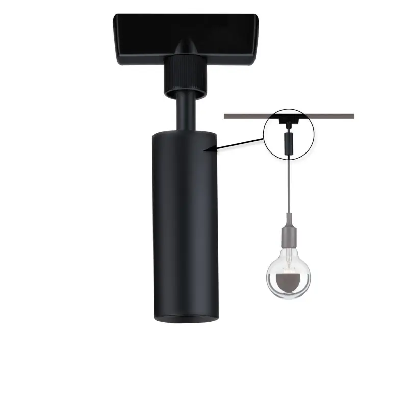 Adaptateur suspen Universal URail Noir dépoli 230V Métal/plastique