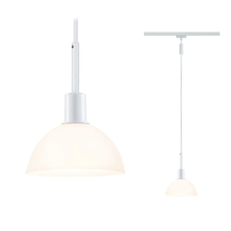 URail Suspen. Sarrasani max 20W E14 Blc /Opale 230V Métal Verre