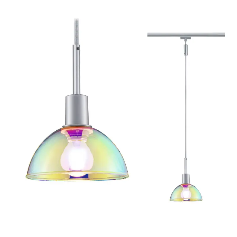 URail Suspen. Sarrasani max 20W E14 Chr dépoli/Dicro 230V Métal Verre