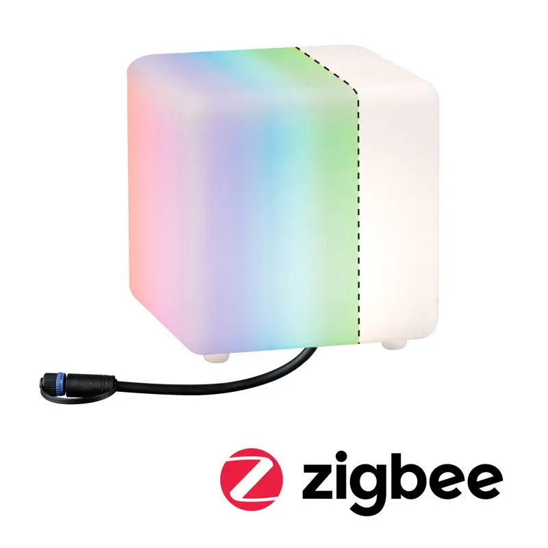 Objet lumineux ext. Plug&Shine Cube IP67 RGBW 24V ZigBee