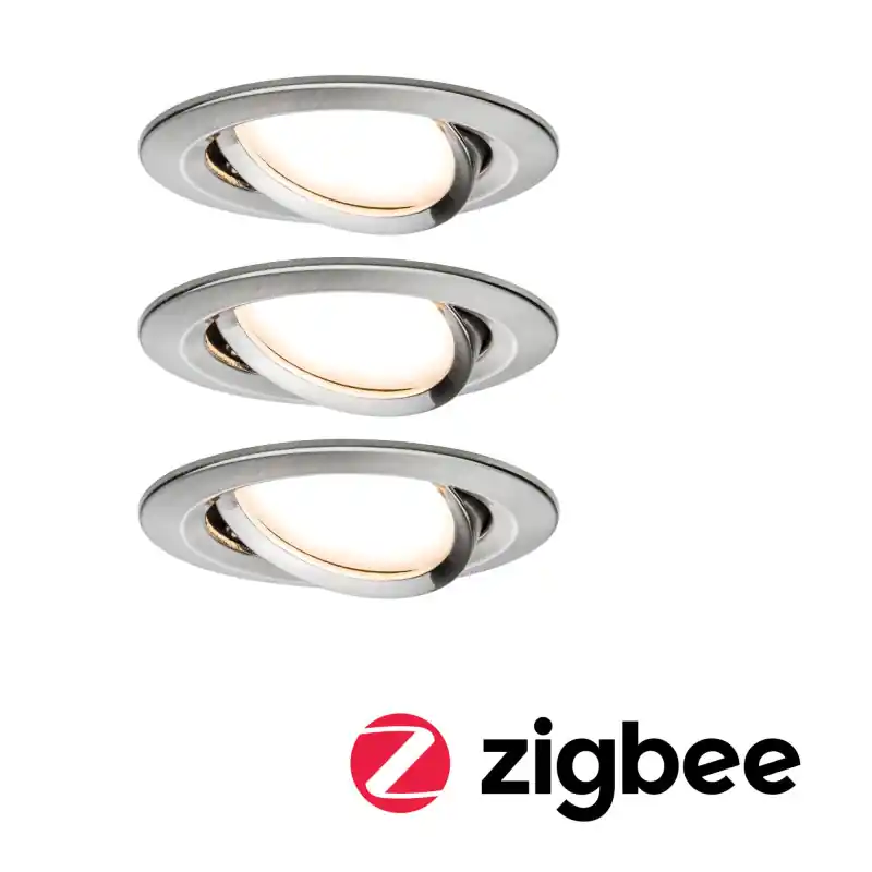 Kit enc Nova Plus ZB Coin gra rond ori LED 3x6W 230V 51mm acier br/alu zinc