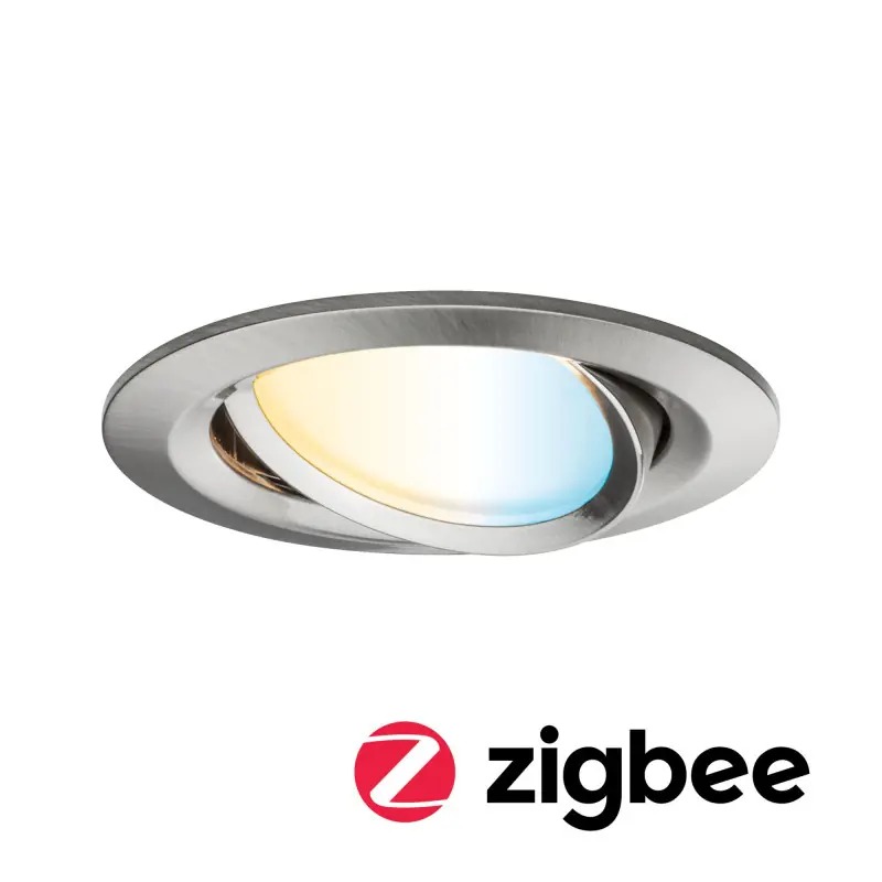 Kit enc Nova Plus ZB Coin tw rond ori LED 1x6W 230V 51mm acier brut/alu zinc