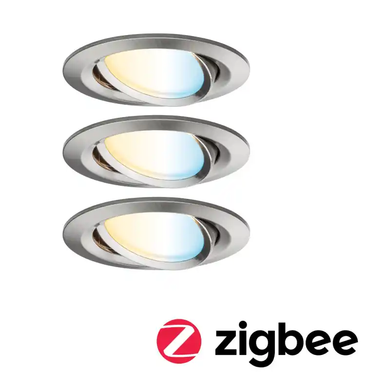 Kit enc Nova Plus ZB Coin tw rond ori LED 3x6W 230V 51mm acier br/alu zinc