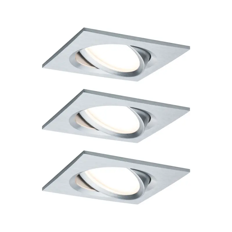 Kit enc Nova Plus Coin gra carré orient LED 3x6,8W 633lm 2700K alu/alu