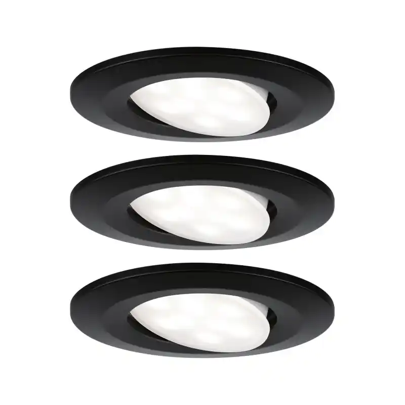 Kit ENC Calla IP65 rond orientables LED 3x680lm 4000K 6W 230V Noir mat