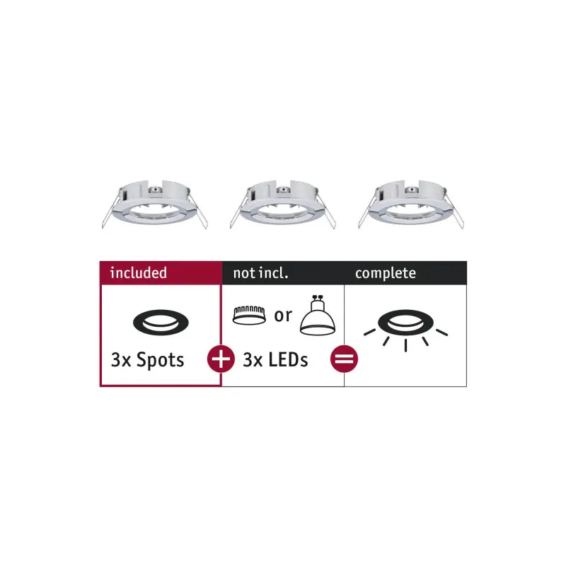 ENC Choose 3 spots fixes max 3x10W Chrome alu 230V 51mm