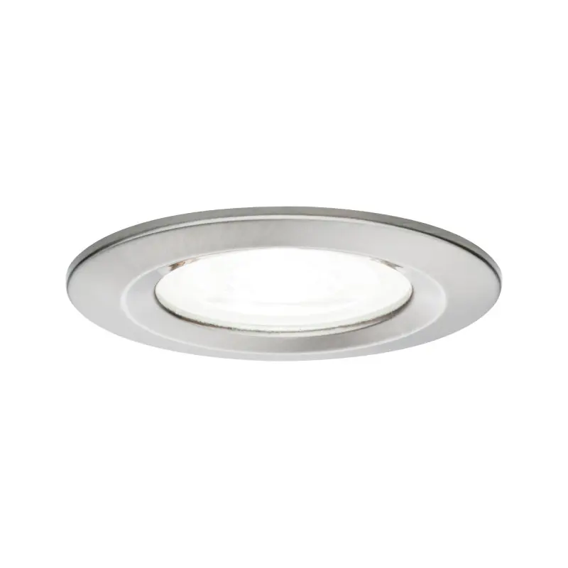 Kit enc Nova rd fixe LED IP44 1x6,5W 4000K 230V GU10 51mm Acier bros/Alu zinc