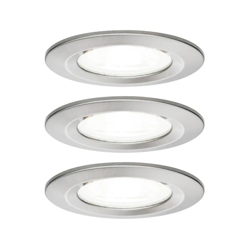 Kit enc Nova rd fixe LED IP44 3x6,5W 4000K 230V GU10 51mm Acier bros/Alu zinc